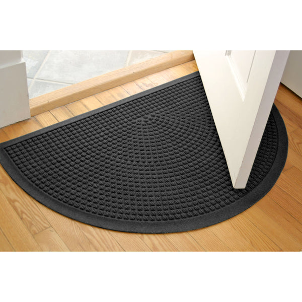 Plow & Hearth Waterhog Indoor/Outdoor Cubes Half-Round Doormat 24" X 39"