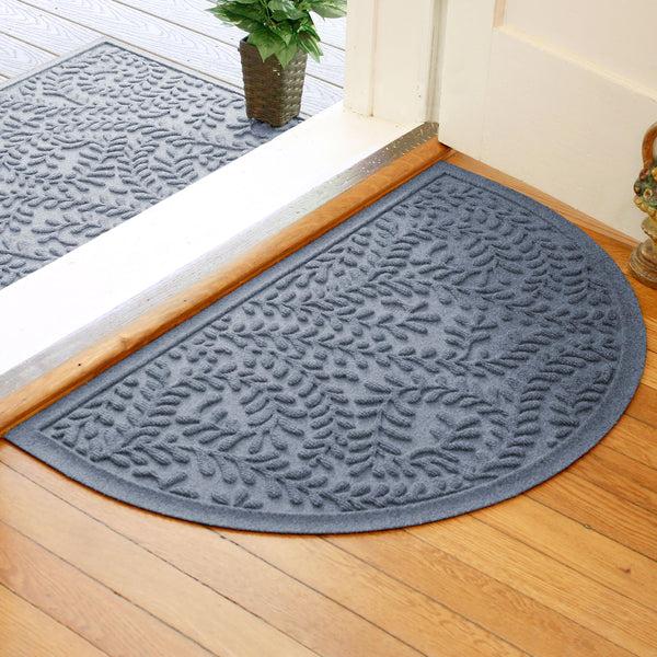 Plow & Hearth Waterhog Indoor/Outdoor Leaves Half-Round Doormat 24" X 39"