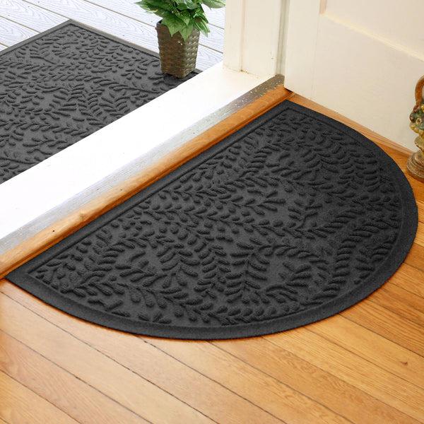 Plow & Hearth Waterhog Indoor/Outdoor Leaves Half-Round Doormat 24" X 39"