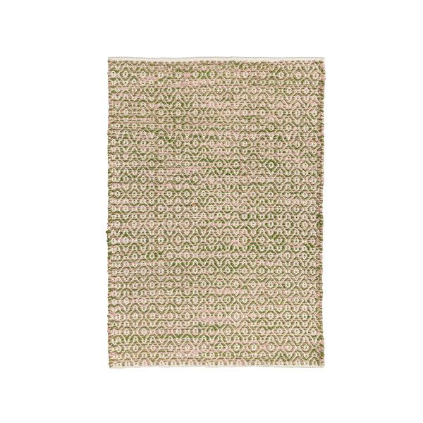 plow & hearth Weather-Resistant 2x3 Rug Olive Erased Geometric