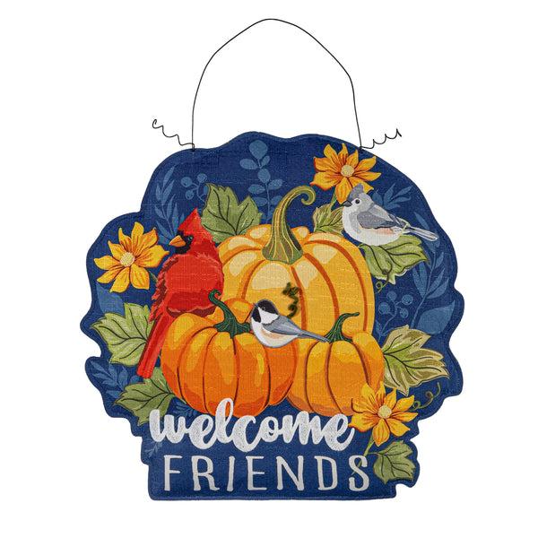 Plow & Hearth Welcome Friends Of Fall/Halloween Double Sided Estate Door Décor