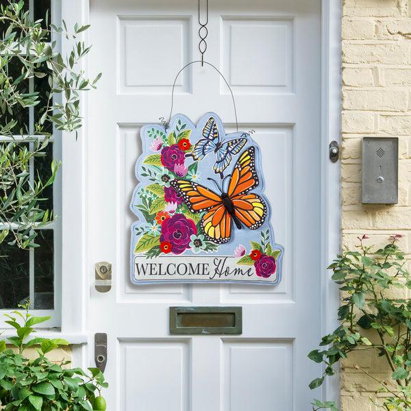 plow & hearth Welcome Home Butterflies Estate Door Décor