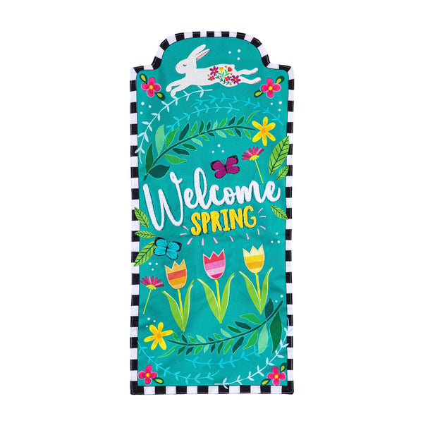 Plow & Hearth Welcome Spring Bunny Everlasting Impression Textile Décor