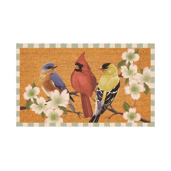 Plow & Hearth What She Shed Bird Bunch Coir Mat 30"x18"