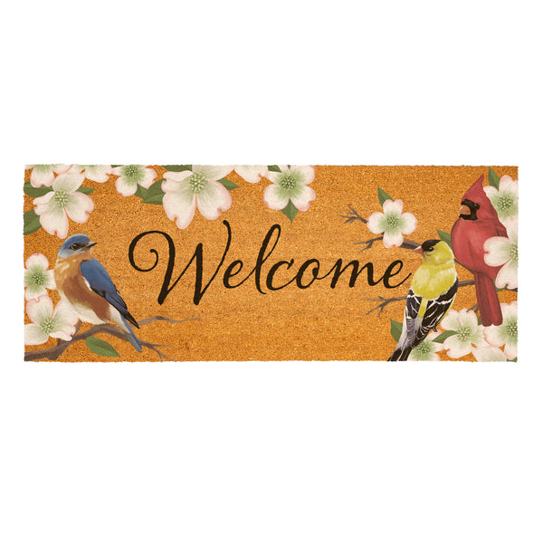 Plow & Hearth What She Shed Bird Bunch Coir Mat 60"x24"