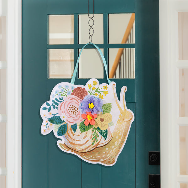 plow & hearth What She Shed Blooming Snail Door Decor