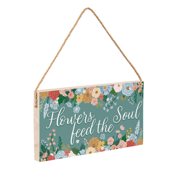 Plow & Hearth What She Shed Garden Decor Hanging Sign Floral Birds 11" L X 6" H