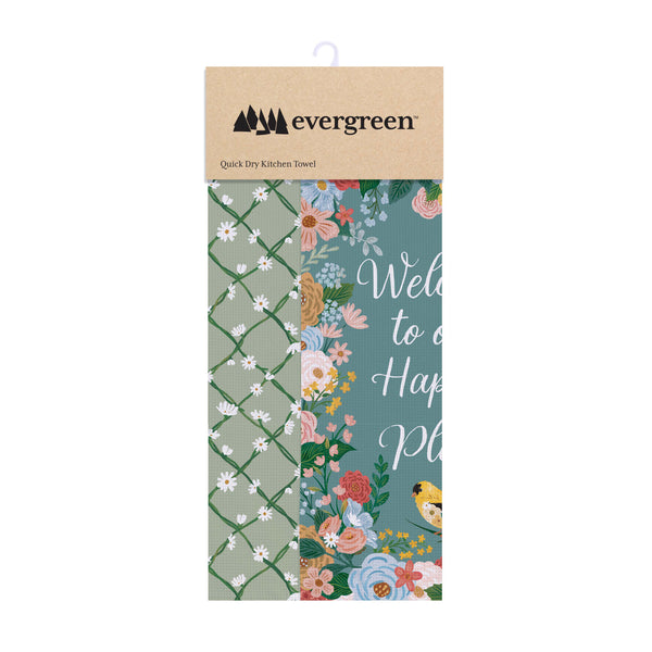 Plow & Hearth What She Shed Kitchen Towel Quick Dry Waffle Weave Double-Sided Home 30"L X 18"W