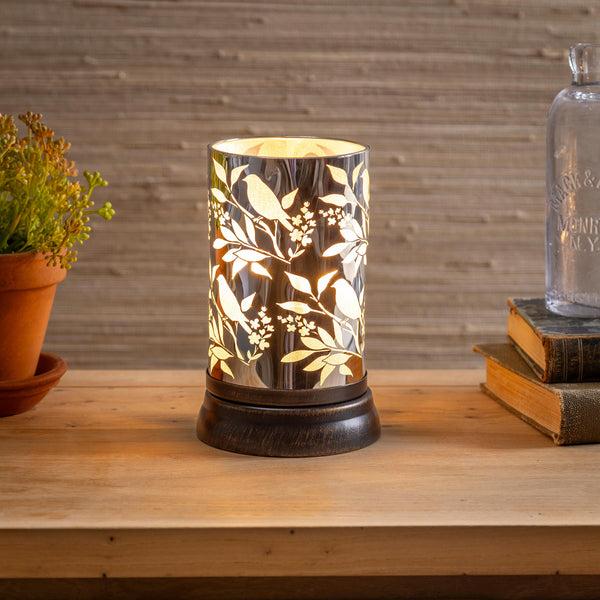 plow & hearth What She Shed LED Table Decor Aromatherapy Oil Warmer Floral Bird 7"H