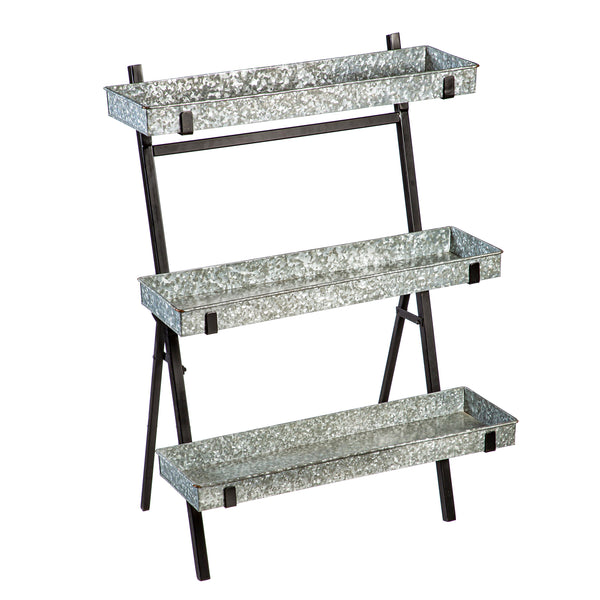 Plow & Hearth What She Shed Plant Stand Metal 3-Tiered Plant Stand