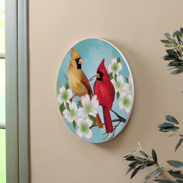 Plow & Hearth What She Shed Twin Cardinals 18" Door Décor