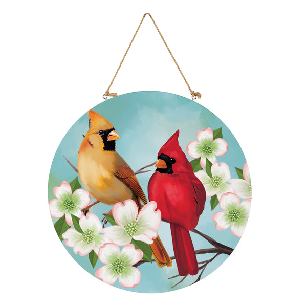 Plow & Hearth What She Shed Twin Cardinals 18" Door Décor
