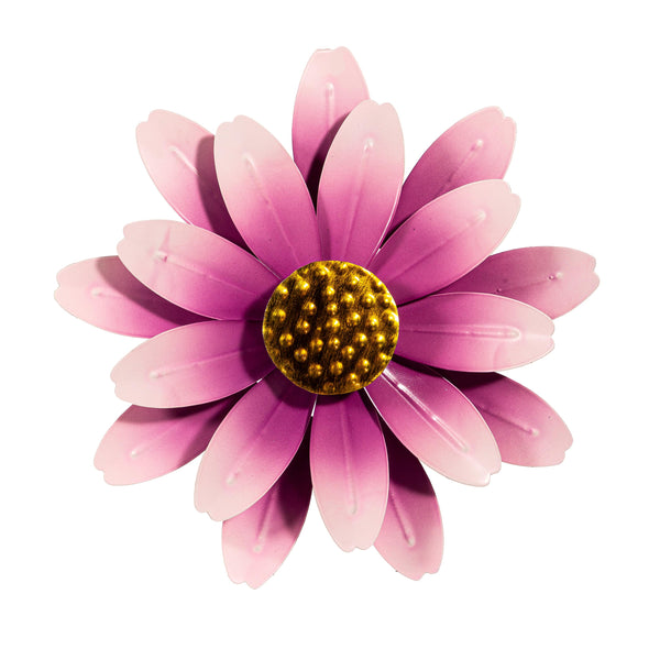 Plow & Hearth What She Shed Wind Spinner Metal Pink Sunflower Wall Spinner 13"