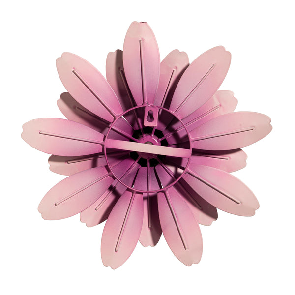 Plow & Hearth What She Shed Wind Spinner Metal Pink Sunflower Wall Spinner 13"