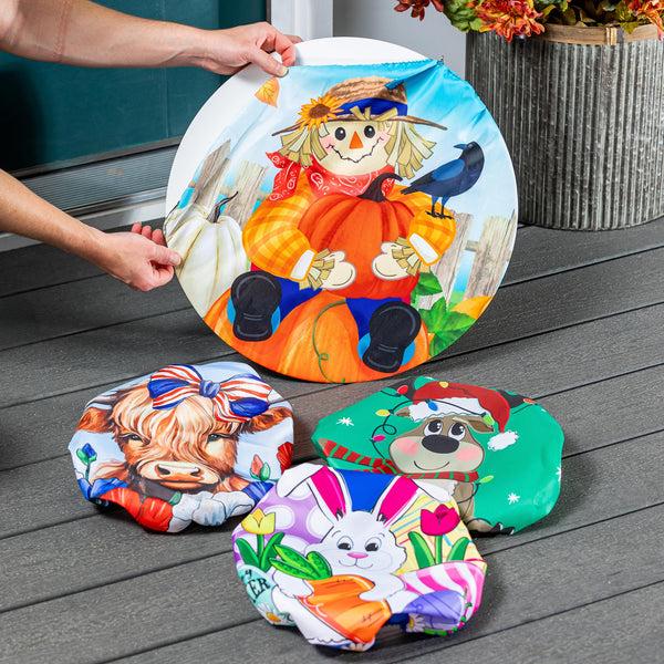 plow & hearth Whimsical Animal and Character 4-Season Interchangeable Door Decor Set