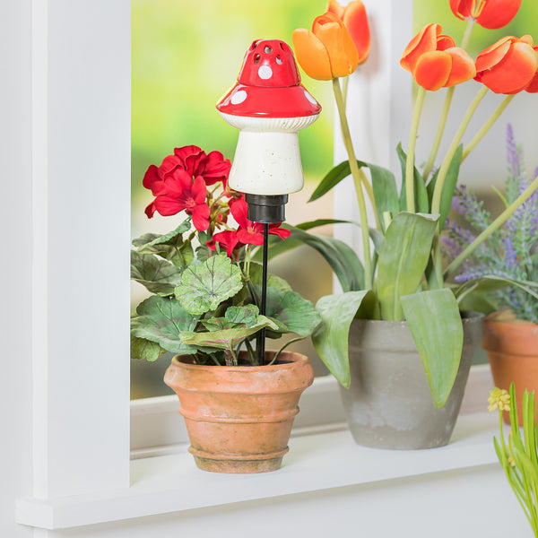 plow & hearth Whimsical Ceramic Fruit Fly/Gnat Trap with Watering Globe