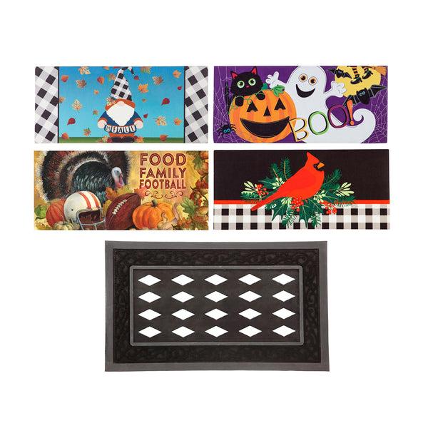 Plow & Hearth Whimsical Fall And Holiday Sassafras Mat Set
