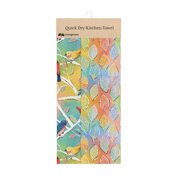 Plow & Hearth Whimsy Nature Quick Dry Kitchen Towel 18" X 30"
