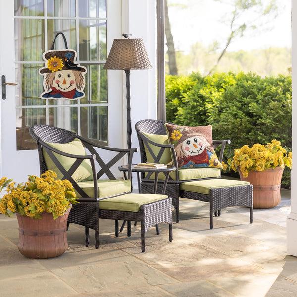 Plow & Hearth Wicker Patio Furniture Set With Cushions