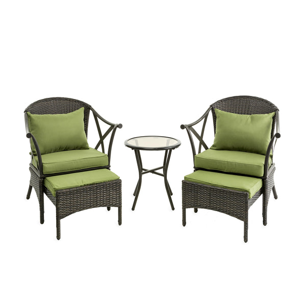 Plow & Hearth Wicker Patio Furniture Set With Cushions