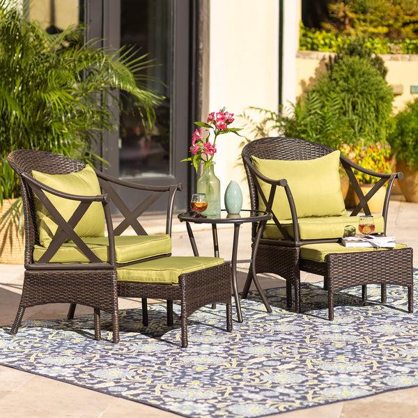 plow & hearth Wicker Patio Furniture Set with Cushions