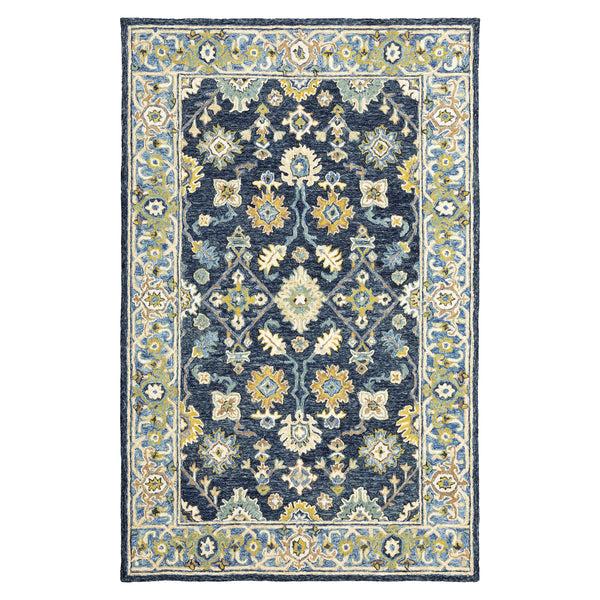 Plow & Hearth Willow Oaks Red Wool Border Rug 3'6" X 5'6"