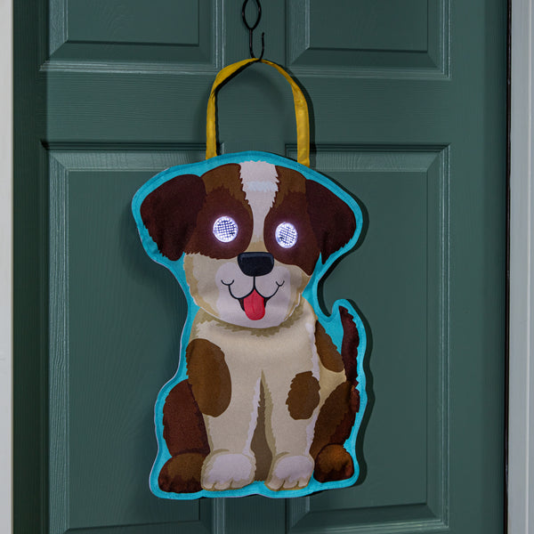 plow & hearth Winky Blinky All Dogs Welcome LED Door Decor
