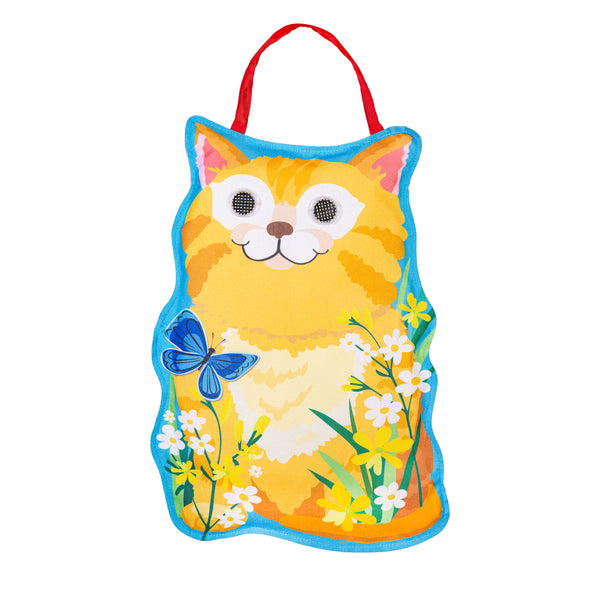 Plow & Hearth Winky Blinky Hello There Cat LED Door Decor