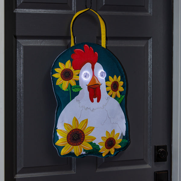 plow & hearth Winky Blinky Welcome To Our Coop LED Door Decor