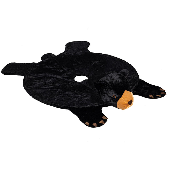 plow & hearth Winter Grove Tree Décor Black Bear Fabric Tree Skirt 63"W