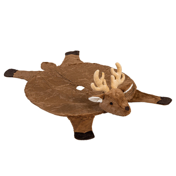 plow & hearth Winter Grove Tree Décor Deer Fabric Tree Skirt 65"W