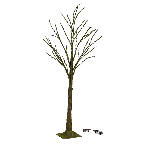 Plow & Hearth Winter Grove Tree Mossy Indoor/Outdoor LED Artificial Tree 48"H