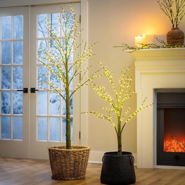Plow & Hearth Winter Grove Tree Mossy Indoor/Outdoor LED Artificial Tree 48"H