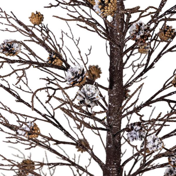 Plow & Hearth Winter Grove Tree Pine Cone Frosted Indoor/Outdoor LED Tree 72"H