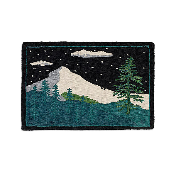 plow & hearth Winter Woods Hand-Hooked Wool Rug 24" x 36"