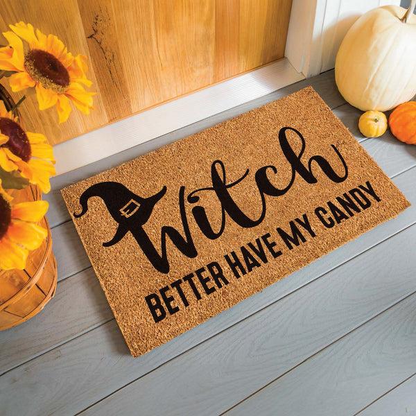 plow & hearth Witch Better Have My Candy Coir Doormat 28"x16"