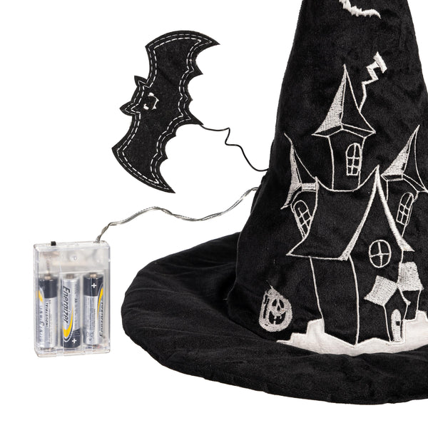 Plow & Hearth Witch Hat LED Fabric Table Décor 13.75"H