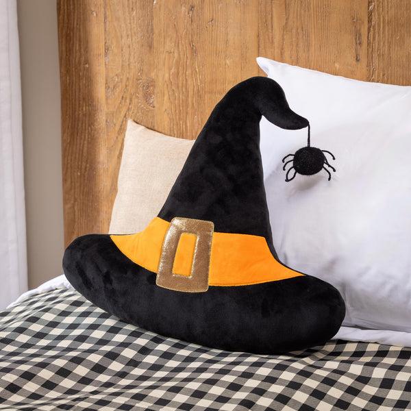 plow & hearth Witch Hat with Spider Shaped Pillow 20"H