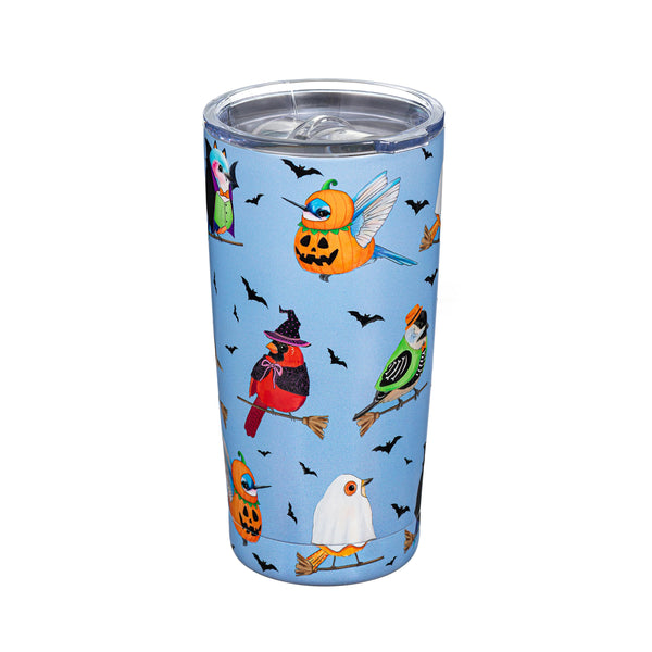 plow & hearth Witchy Warblers Double Wall Stainless Steel Tumbler 20oz Gift Box