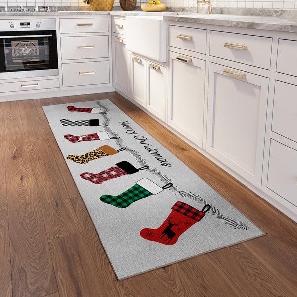 Plow & Hearth Wonderland Stockings Polyester Area Rug