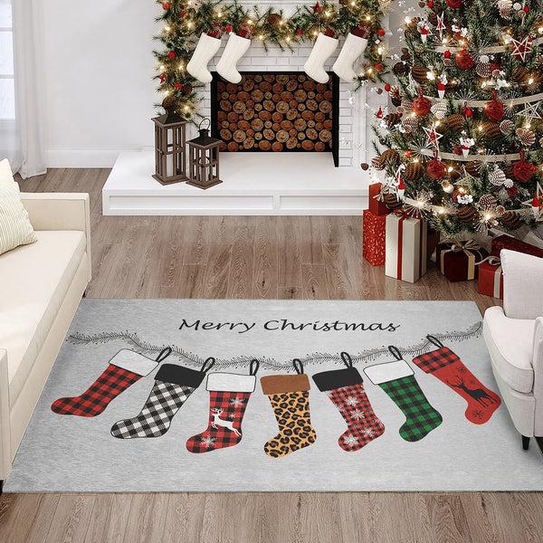 Plow & Hearth Wonderland Stockings Polyester Area Rug