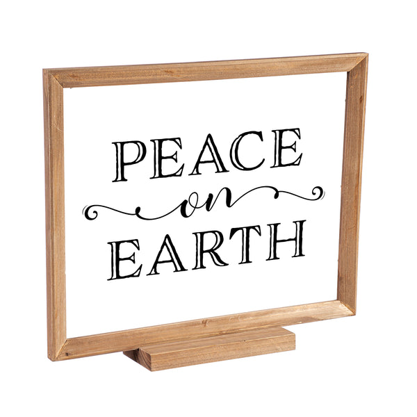 Plow & Hearth Wood Framed Décor Set Of 3 "Season's Greetings" "Peace On Earth" "Let It Snow"