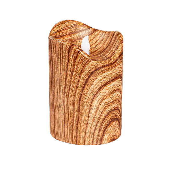 Plow & Hearth Wood Patterned Flameless LED Candles Set Of 2