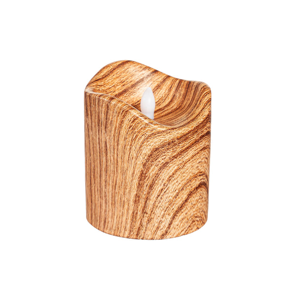 Plow & Hearth Wood Patterned Flameless LED Candles Set Of 2