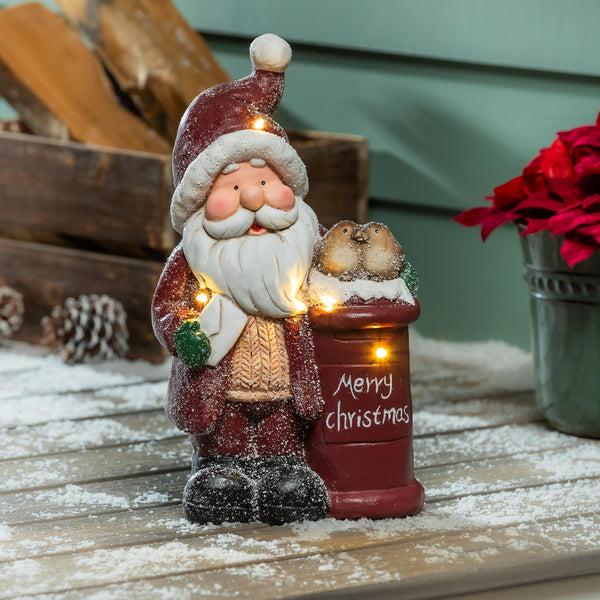 plow & hearth Woodland Storybook Letters to Santa LED Garden Statue