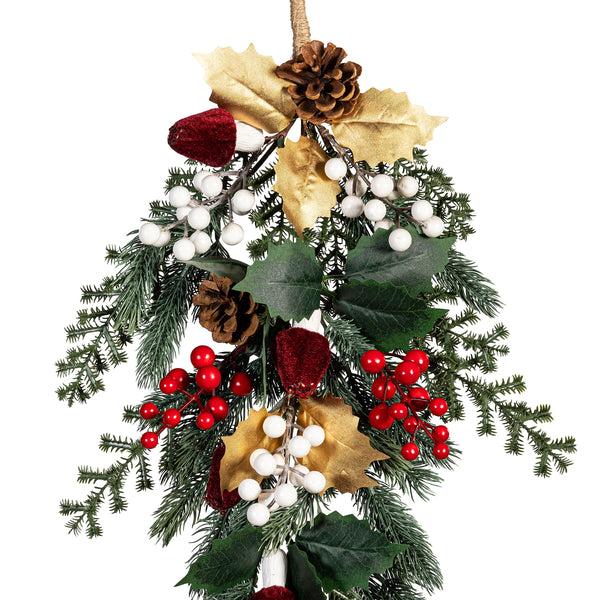 Plow & Hearth Woodland Storybook Swag Artificial Pine Cone And Berry 28”H