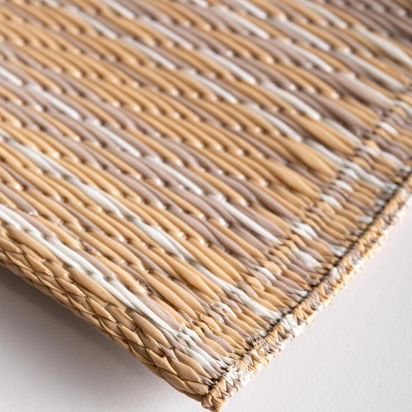 Plow & Hearth Woven Recycled Indoor/Outdoor Mat 4' X 6' Beige Stripe