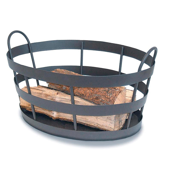 Plow & Hearth Wrought Iron Craftsman Shaker-Style Indoor/Outdoor Log Bin