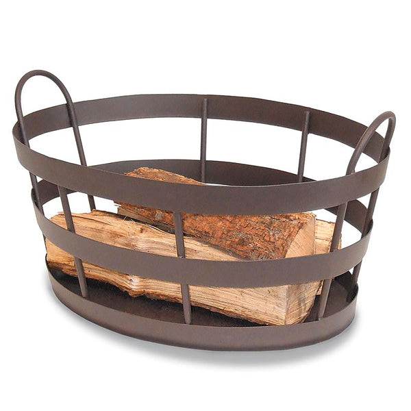 plow & hearth Wrought Iron Craftsman Shaker-Style Indoor/Outdoor Log Bin