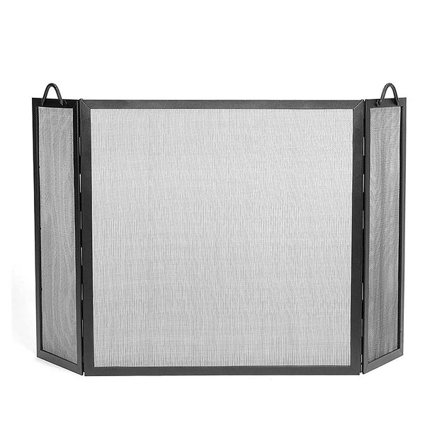 Plow & Hearth Wrought Iron Twisted Rope Folding Fireplace Screen